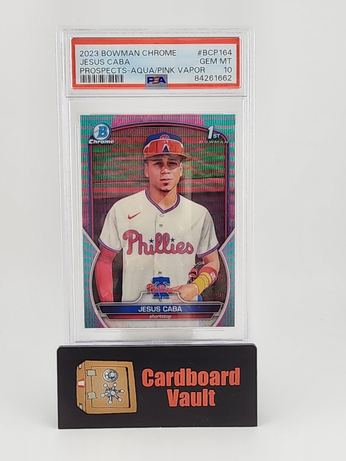 2023 Bowman Chrome Jesus Caba Prospect- Aqua/Pink Vapor 004/125 No. BCP-164 PSA 10 84261662