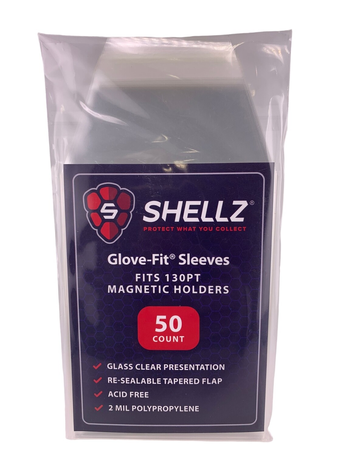 Shellz Glove-Fit Sleeves Fits 130pt Magnetic Holders (50 Count)