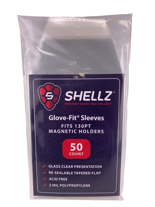 Shellz Glove-Fit Sleeves Fits 130pt Magnetic Holders (50 Count)