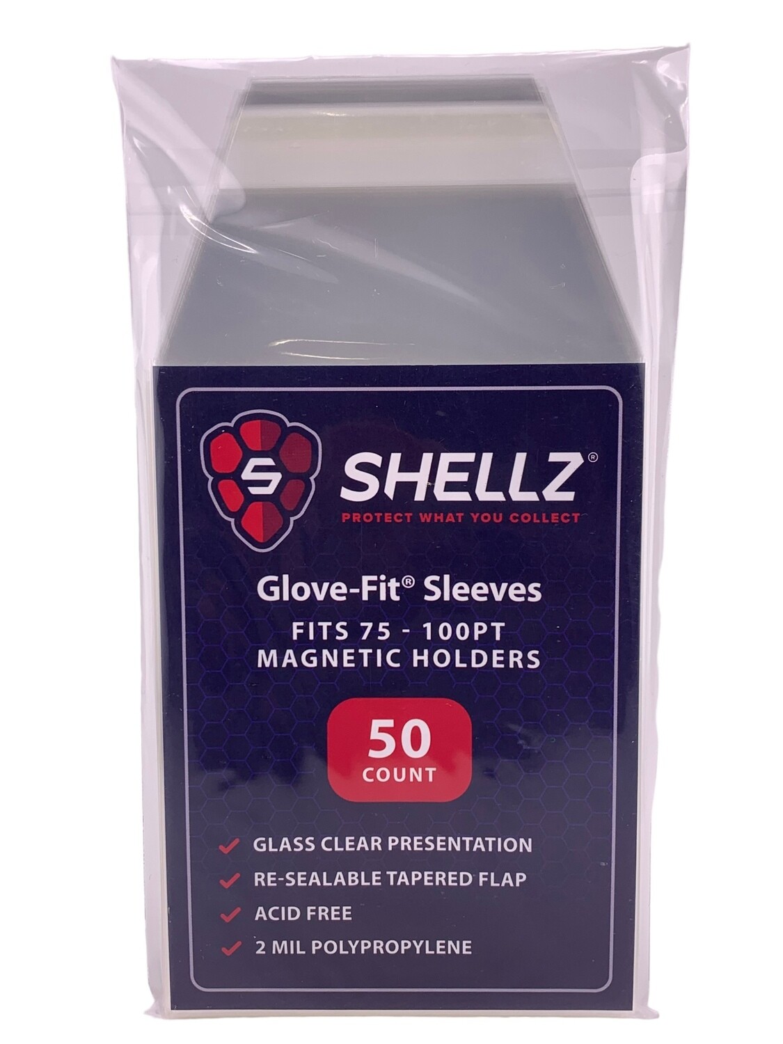 Shellz Glove-Fit Sleeves Fits 75- 100Pt Magnetic Holders (50 Count)