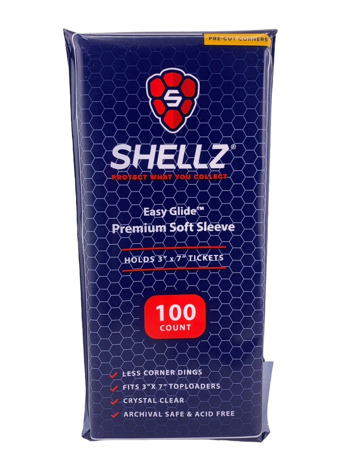 Shellz Easy Glide Premium Soft Sleeve For 3x7 Tickets (100 Count)