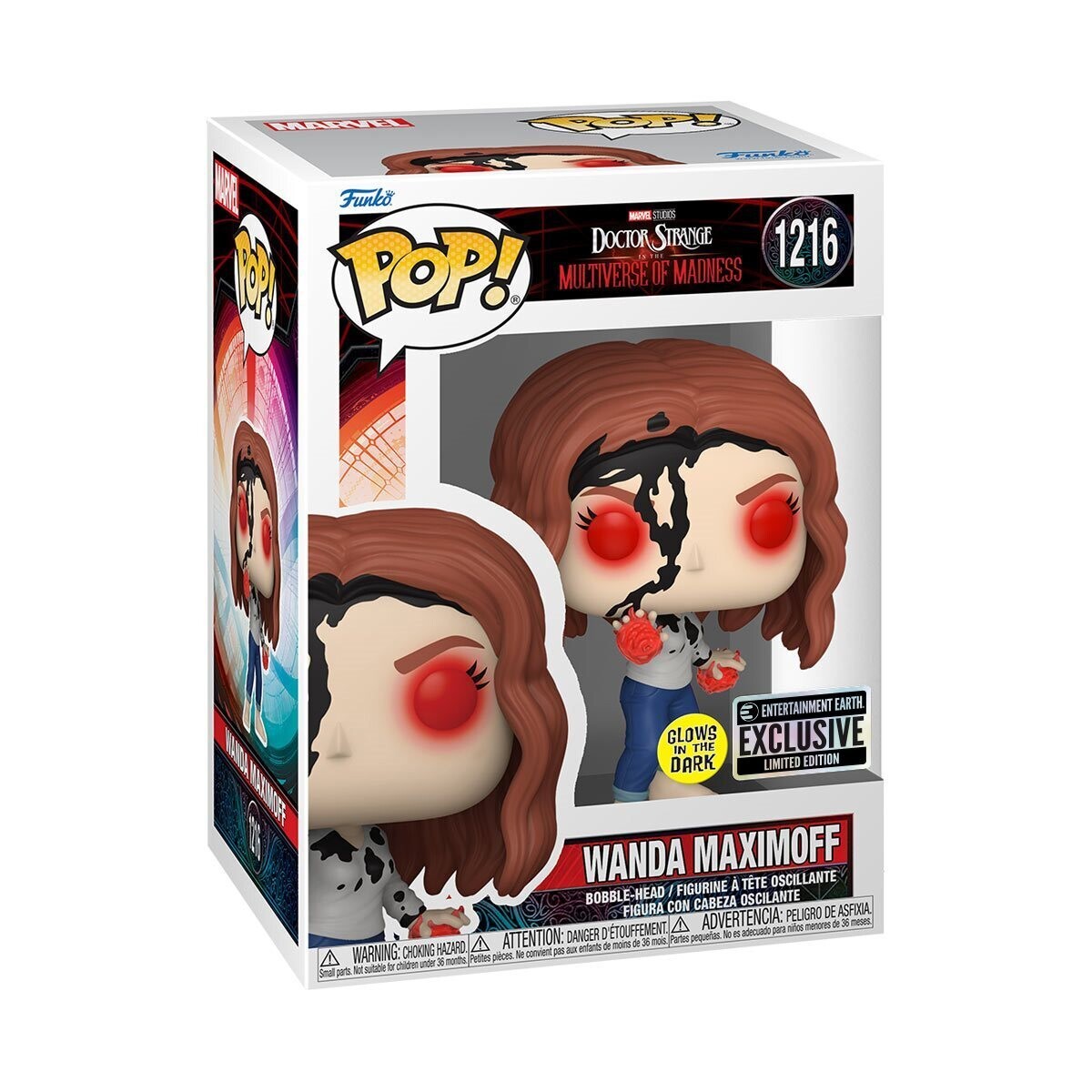 Doctor Strange in the Multiverse of Madness Wanda Maximoff (Earth-838) Glow-in-the-Dark 1216 Funko Pop! Entertainment Earth Exclusive