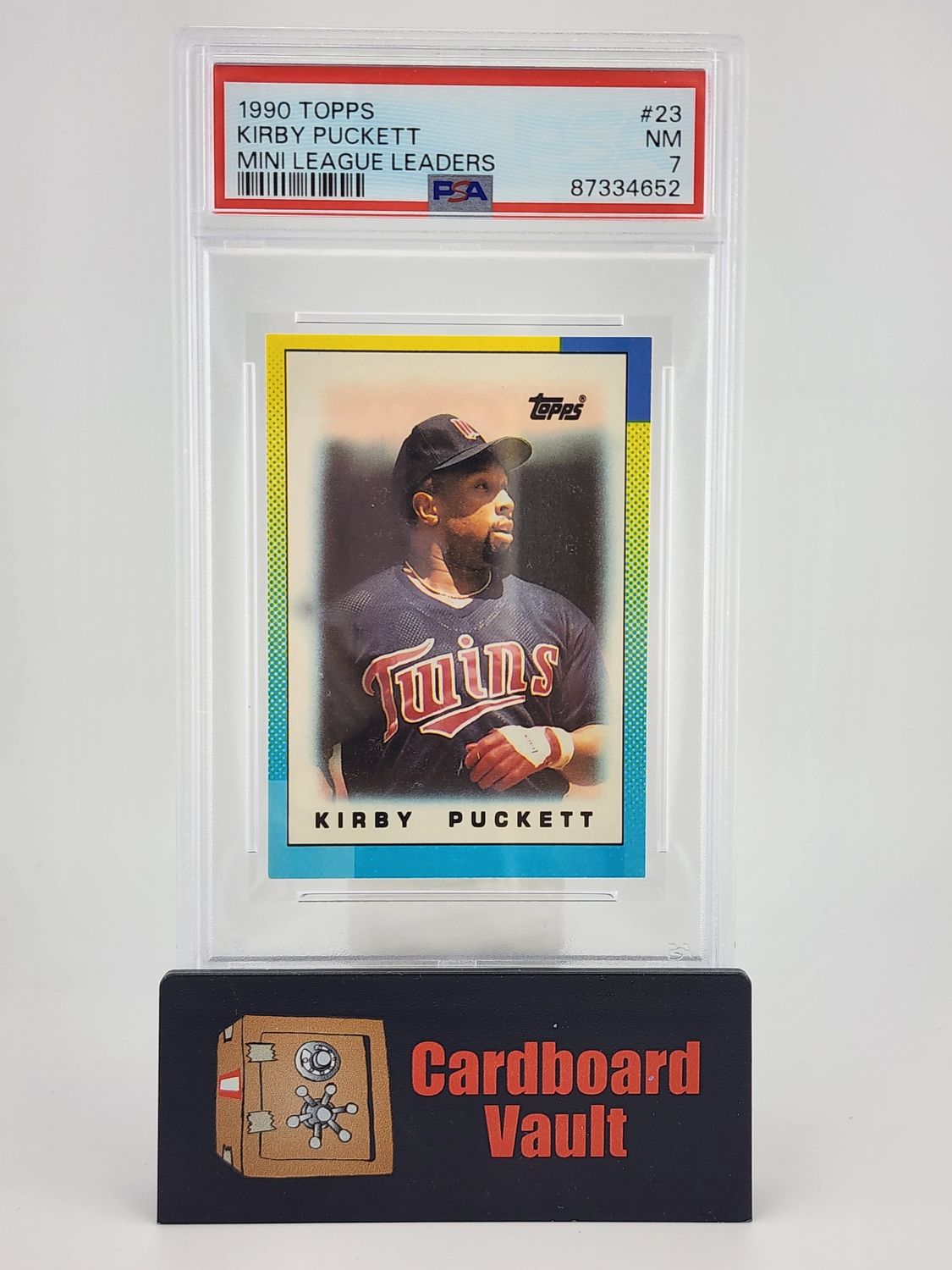 1990 Topps Kirby Puckett Mini League Leaders No. 23 PSA 7 87334652