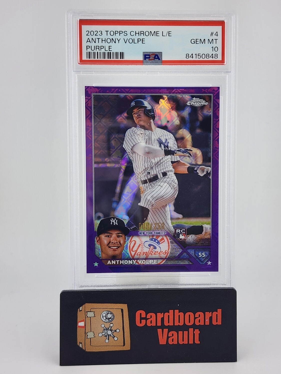 2023 Topps Chrome L/E Anthony Volpe Purple 9/250 No. 4 PSA 10 84150848