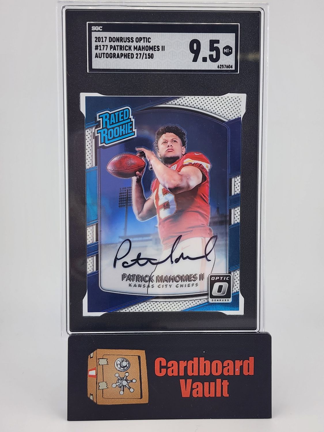 2017 Donruss Optic Patrick Mahomes #177 Rated Rookie Auto 027/150 SCG 9.5 6257604
