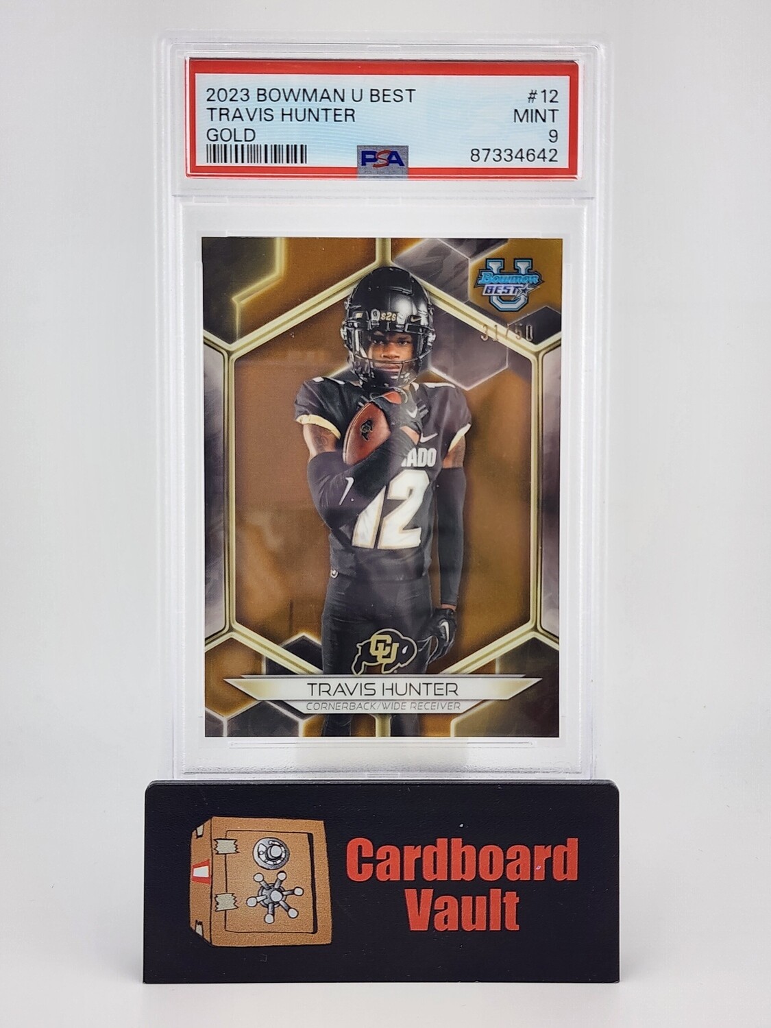 2023 Bowman U Best Travis Hunter #12 Gold 31/50 PSA 9 87334642