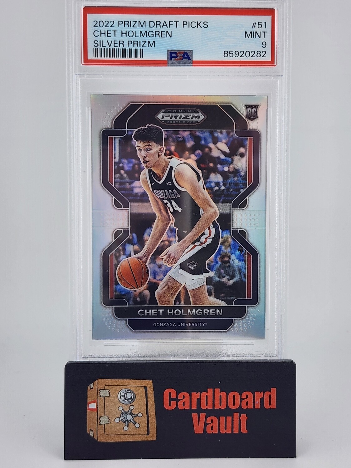 2022 Prizm Draft Picks Chet Holmgren #51 Silver Prizm PSA 9 85920282