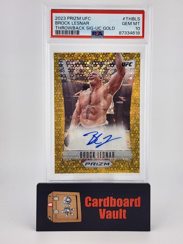 2023 Prizm UFC Throwback Signature Brock Lesnar #TH-BLS UC Gold 09/10 PSA 10 87334618