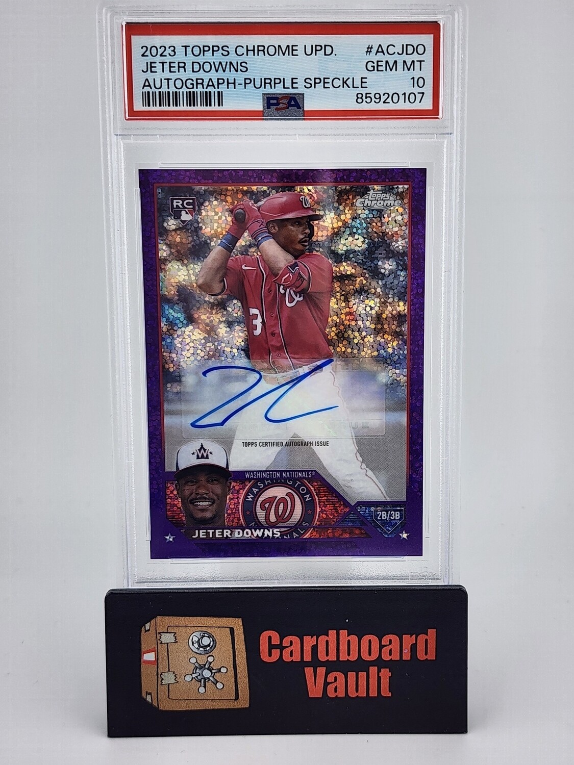 2023 Topps Chrome Update Jeter Downs Autograph #AC-JDO Purple Speckle 106/299 PSA 10 85920107