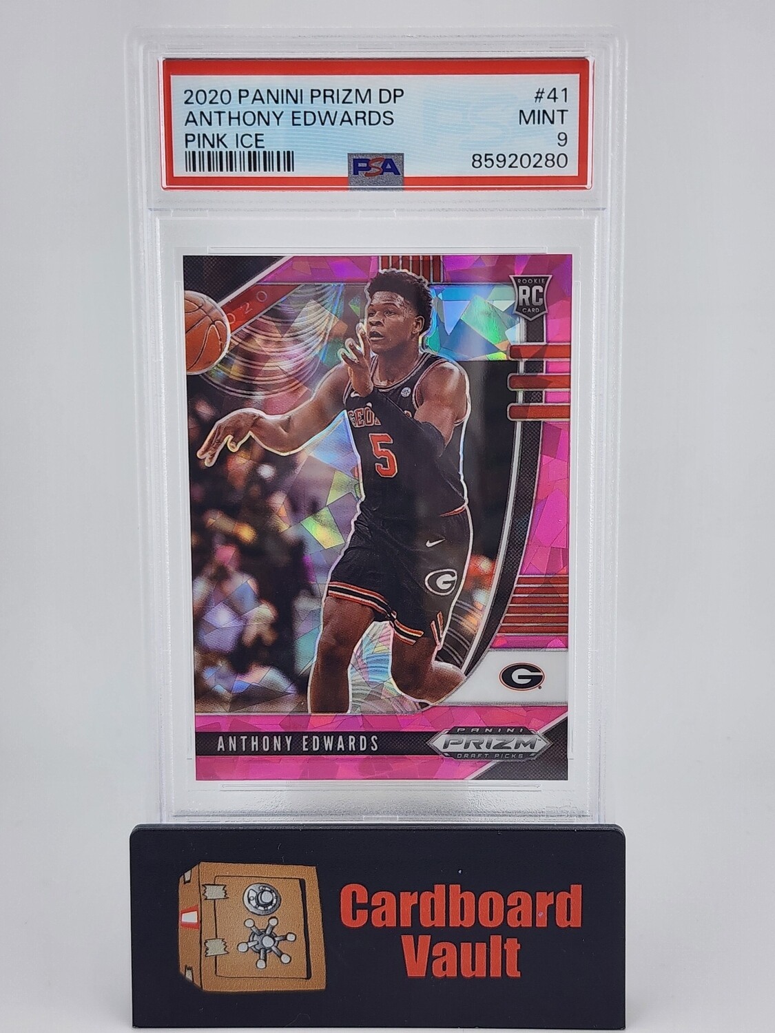 2020 Panini Prizm Draft Picks Anthony Edwards #41 Pink Ice PSA 9 85920280