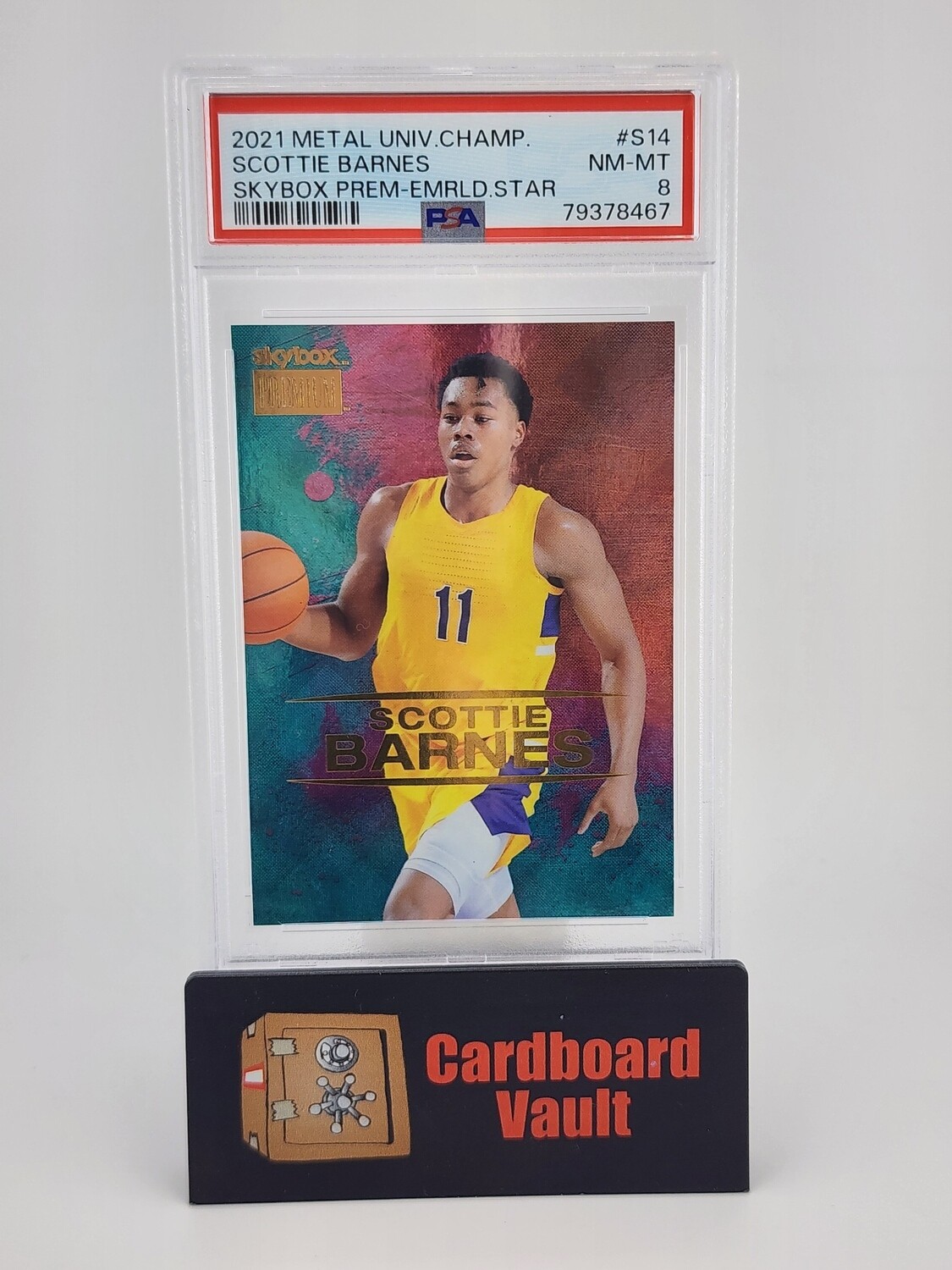 2021 Metal Universe Champions Scottie Barnes #S-14 Skybox Premium Emerald Star 17/25 PSA 8 79378467
