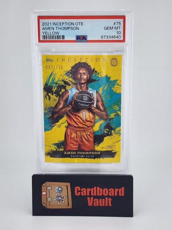 2021 Topps Inception OTE Amen Thompson Yellow 09/150 No. 75 PSA 10 87334640
