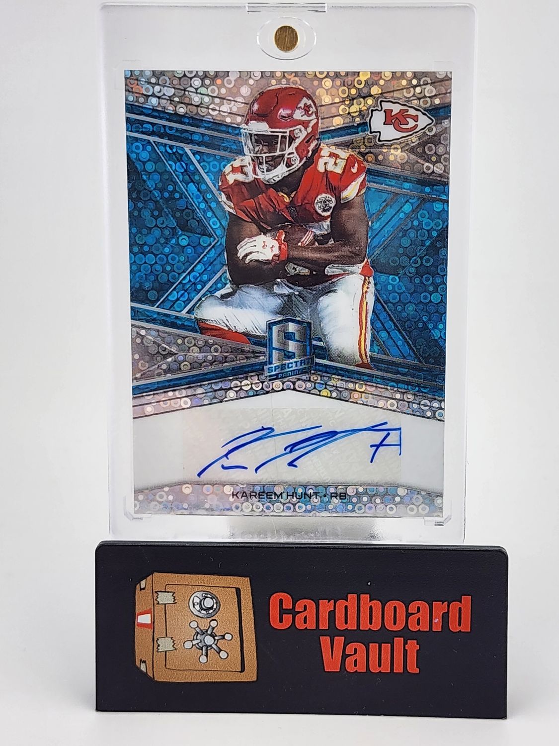 2018 Spectra Kareem Hunt Signatures #S-KH  Neon Blue 03/50