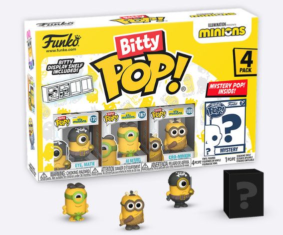 Minions Bitty Pop! Mini-Figure Eye, Matie, Au Naturel, Cro-Minion