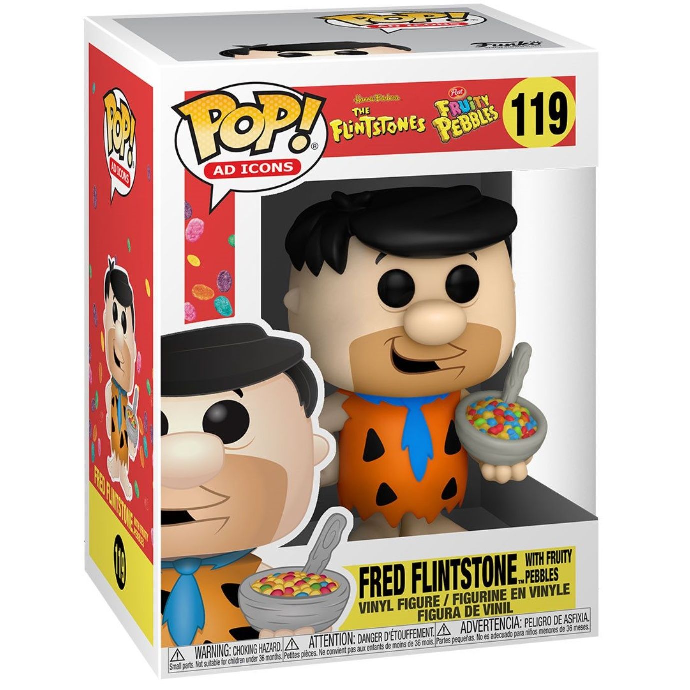 The Flintstones &amp; Fruity Pebbles Fred Flintstone with Fruity Pebbles 119 Funko Pop
