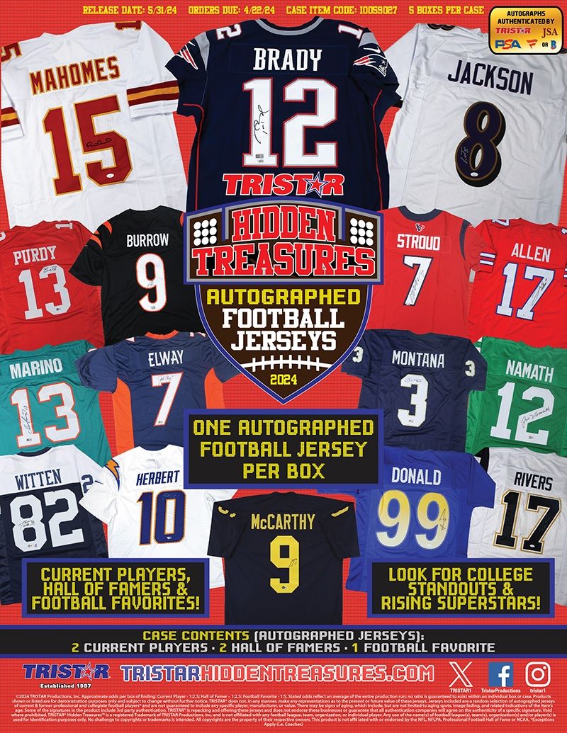 2024 Tristar Hidden Treasures Autographed Football Jerseys