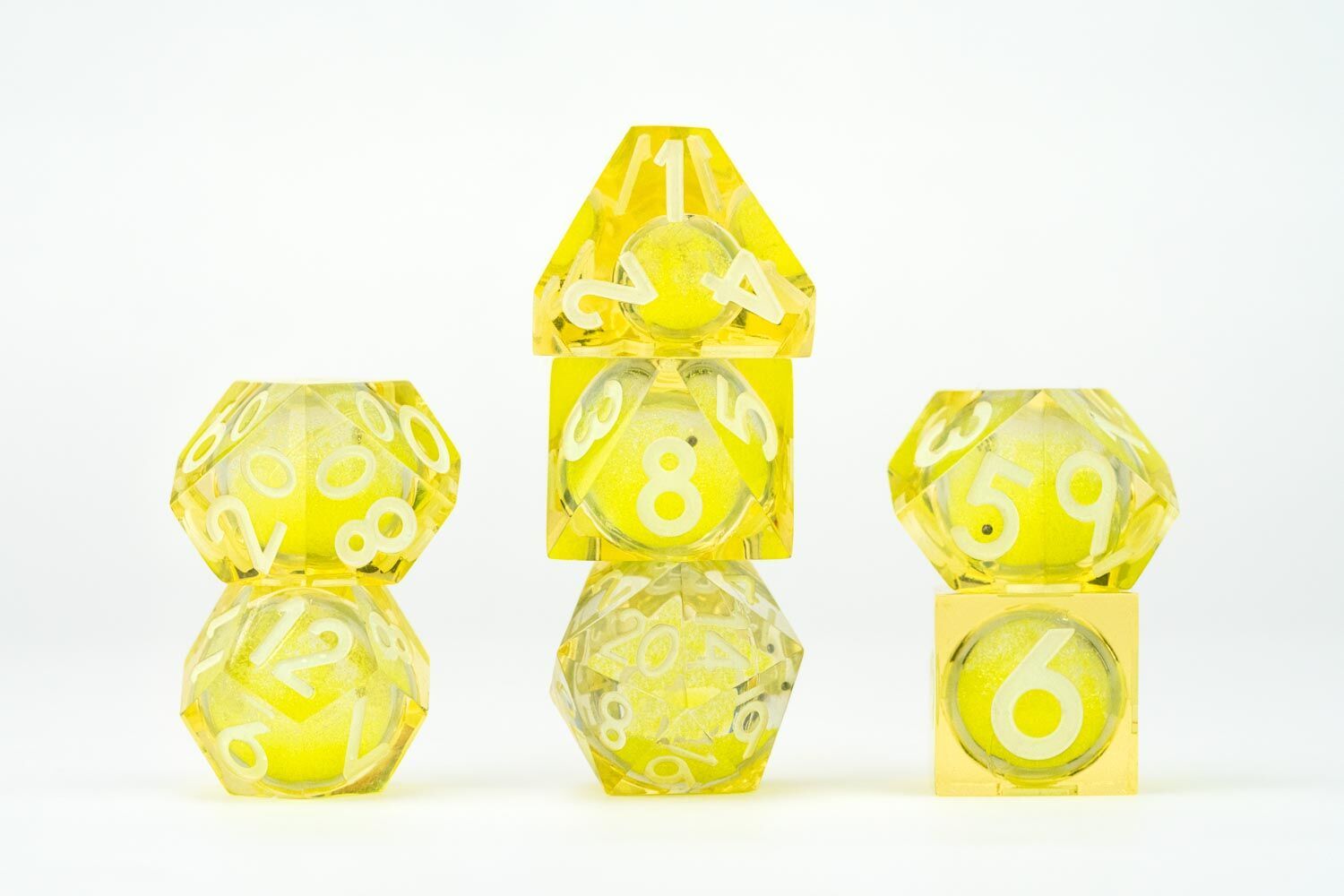FanRoll: 7CT Liquid Core Elixir Shadow Light Polyhedral Dice Set