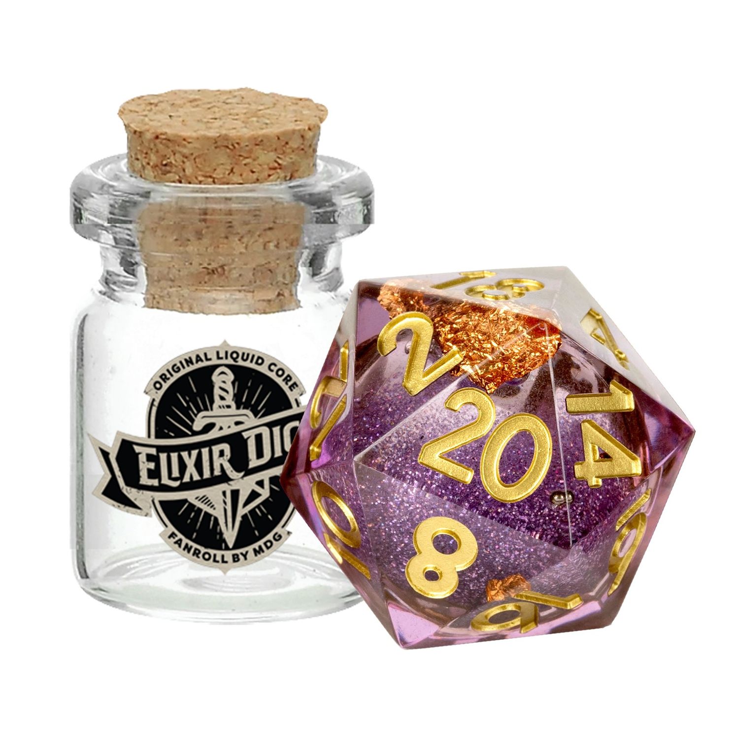 FanRoll: 1CT Liquid Core Elixir D20 - Aether Abstract