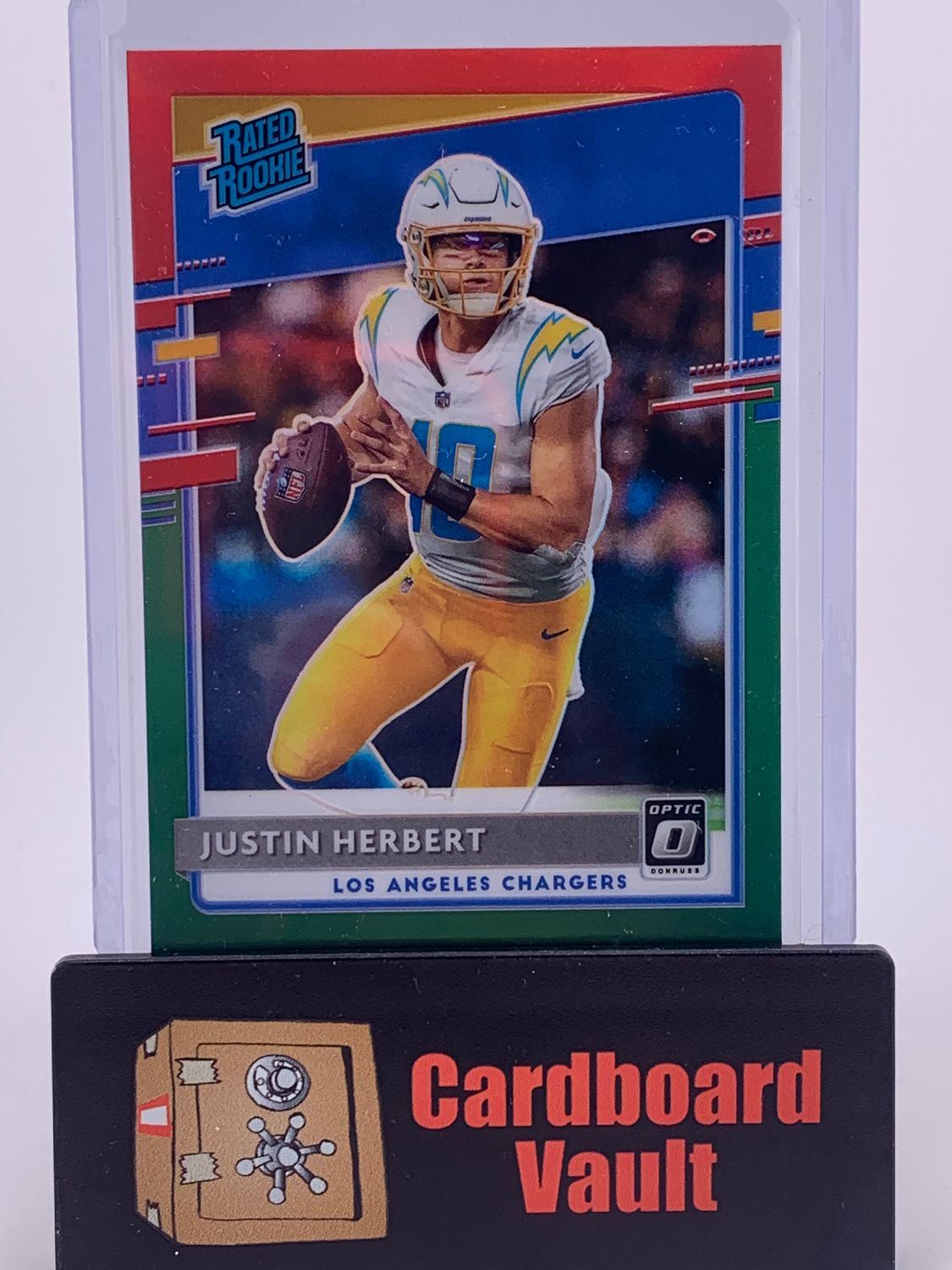 2020 Optic Justin Herbert Red &amp; Green Prizm No. P-303