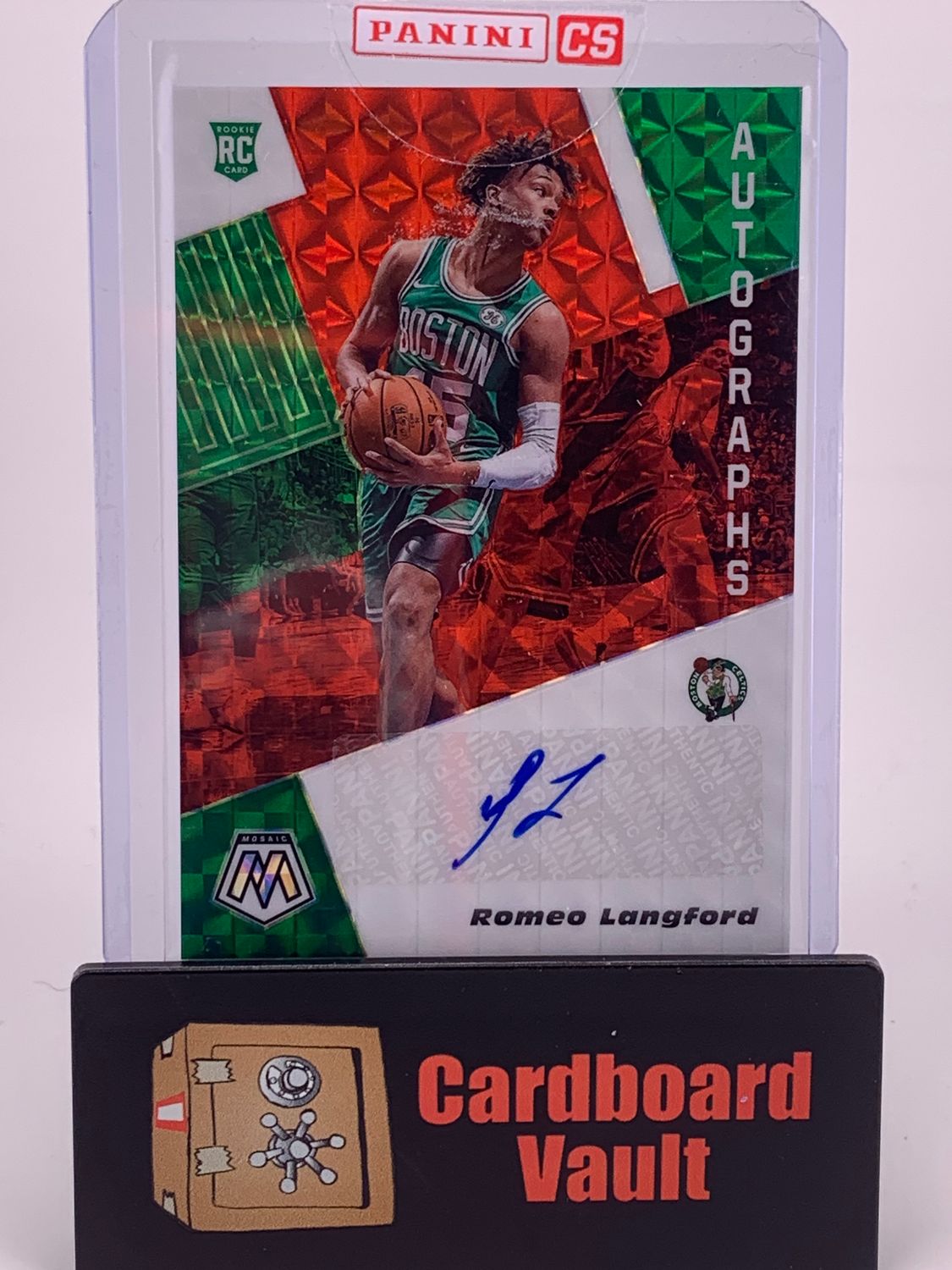 2019-20 Mosaic Romeo Langford Red Fusion Autograph No. RA-RLF