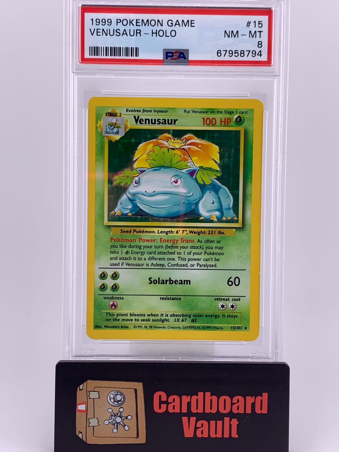 1999 Pokémon Venusaur Holo No. 15 PSA 8 67958794