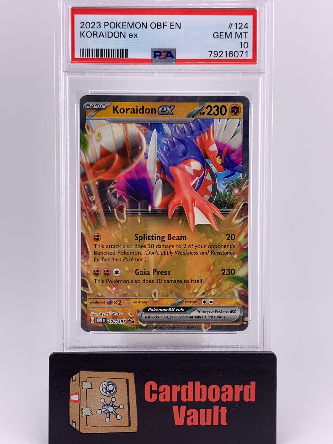 2023 Pokémon Obsidian Flames Koraidon ex No. 124 PSA 10 79216071