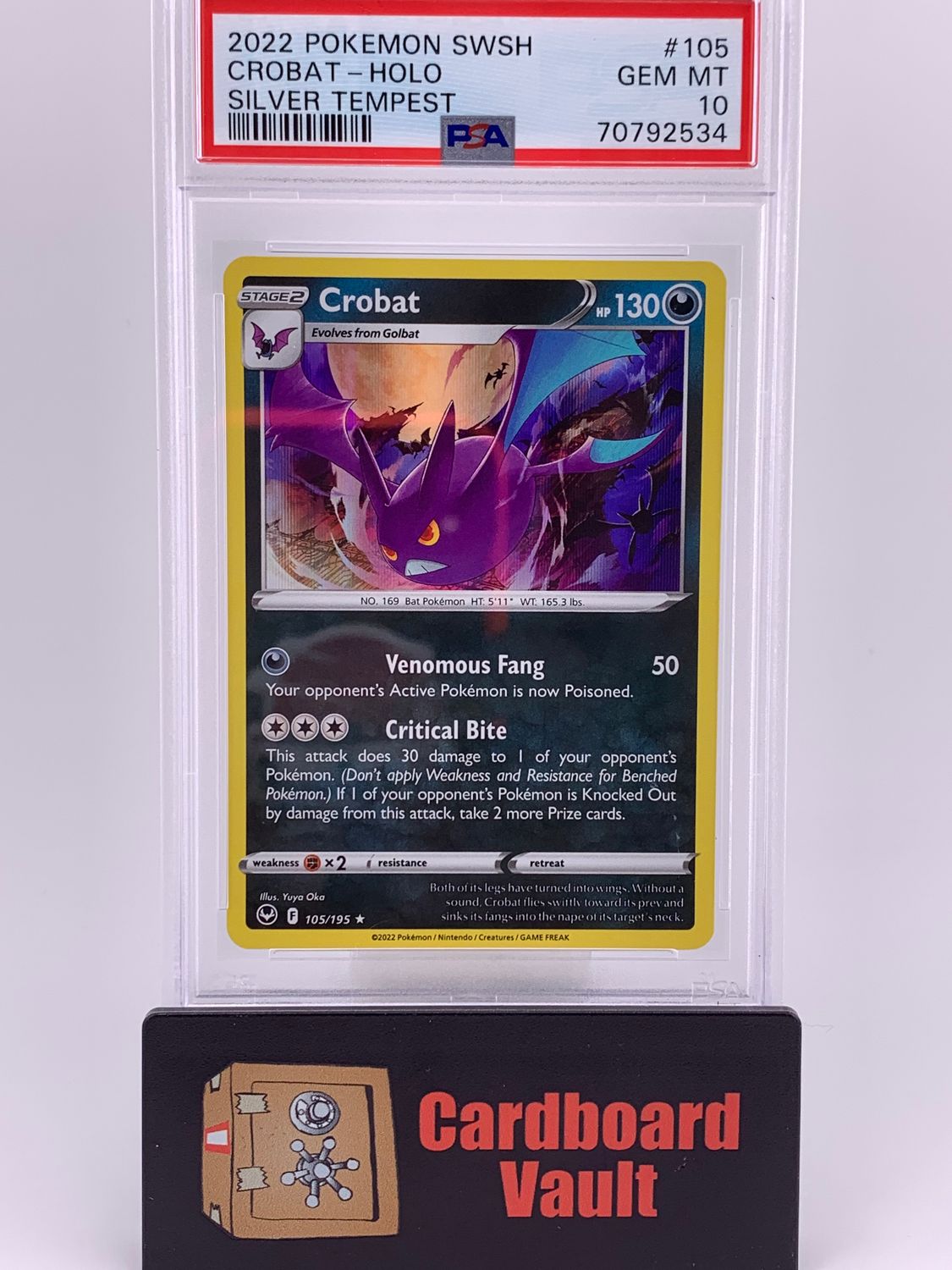 2022 Pokémon Silver Tempest Crobat Holo No. 105 PSA 10 7092534