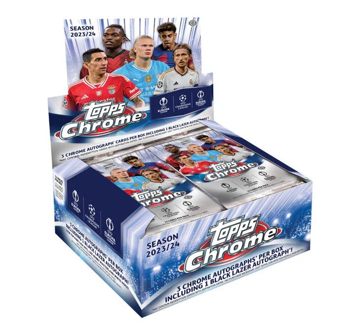 2023-24 Topps Chrome UEFA Club Competitions Soccer Hobby Jumbo Box