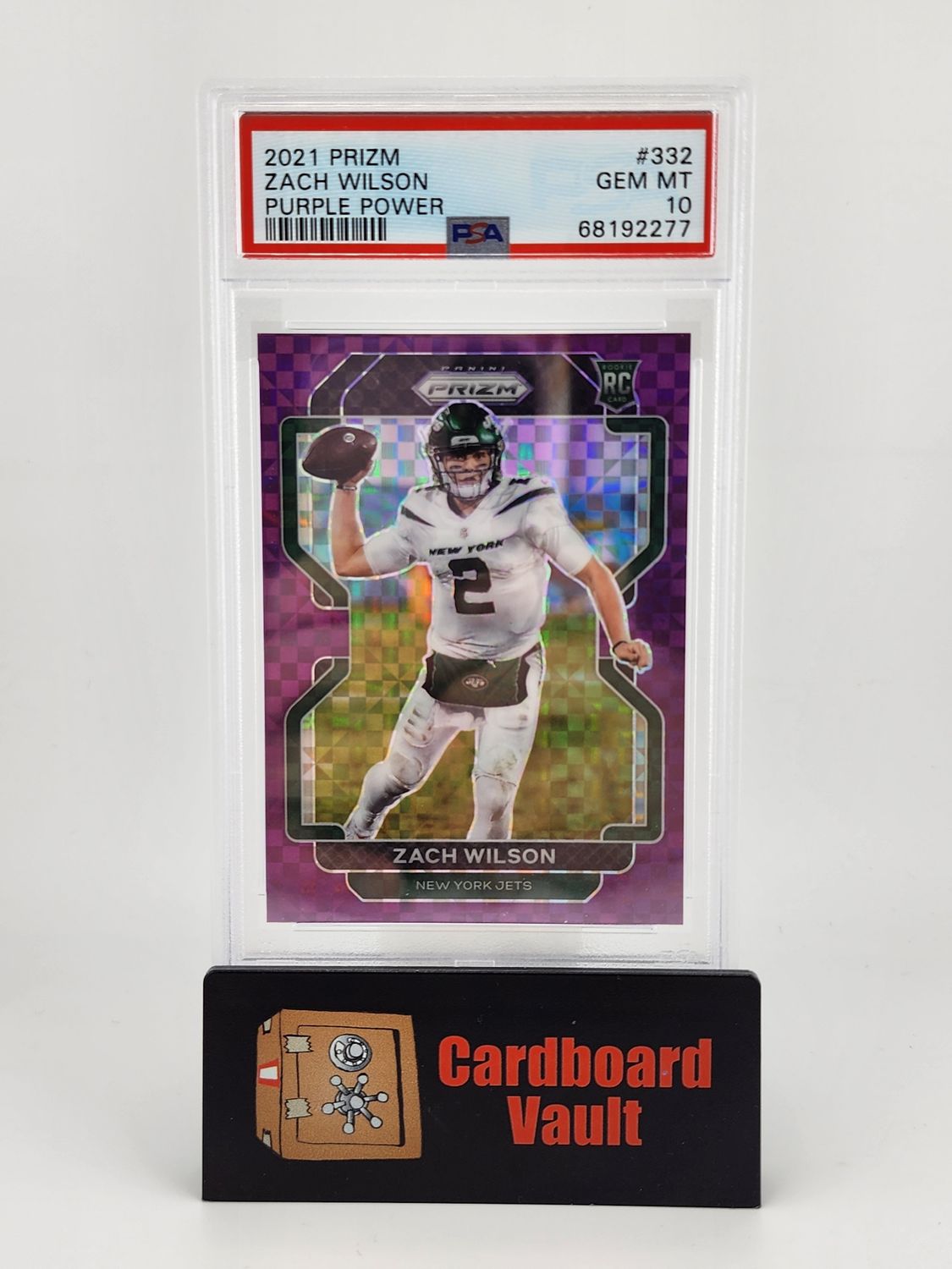 2021 Prizm Zach Wilson Rookie Card  #332 Purple Power 35/49 PSA 10 68192277