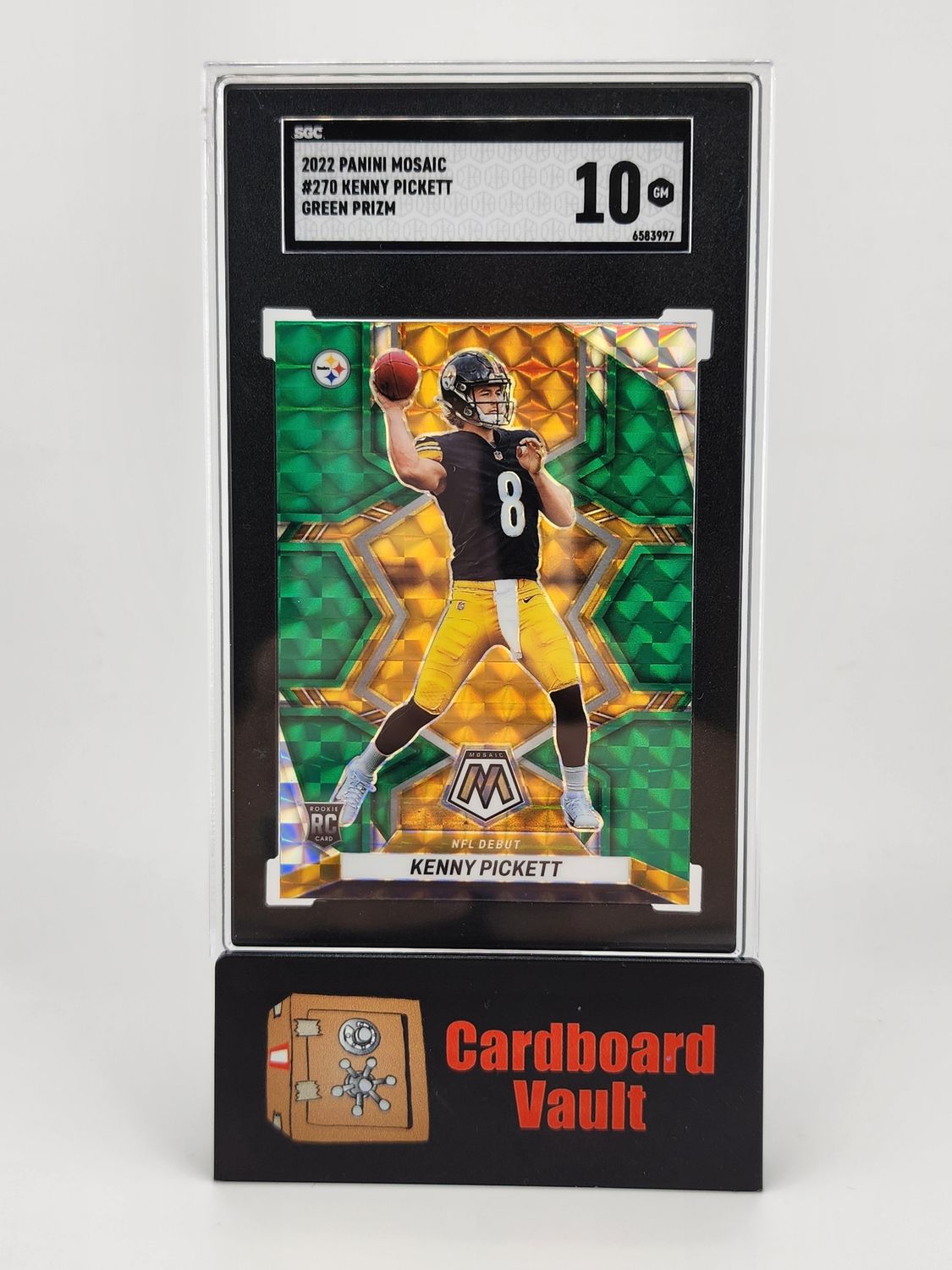 2022 Mosaic Kenny Pickett Rookie Card #270 Green Prizm SGC 10 6583997