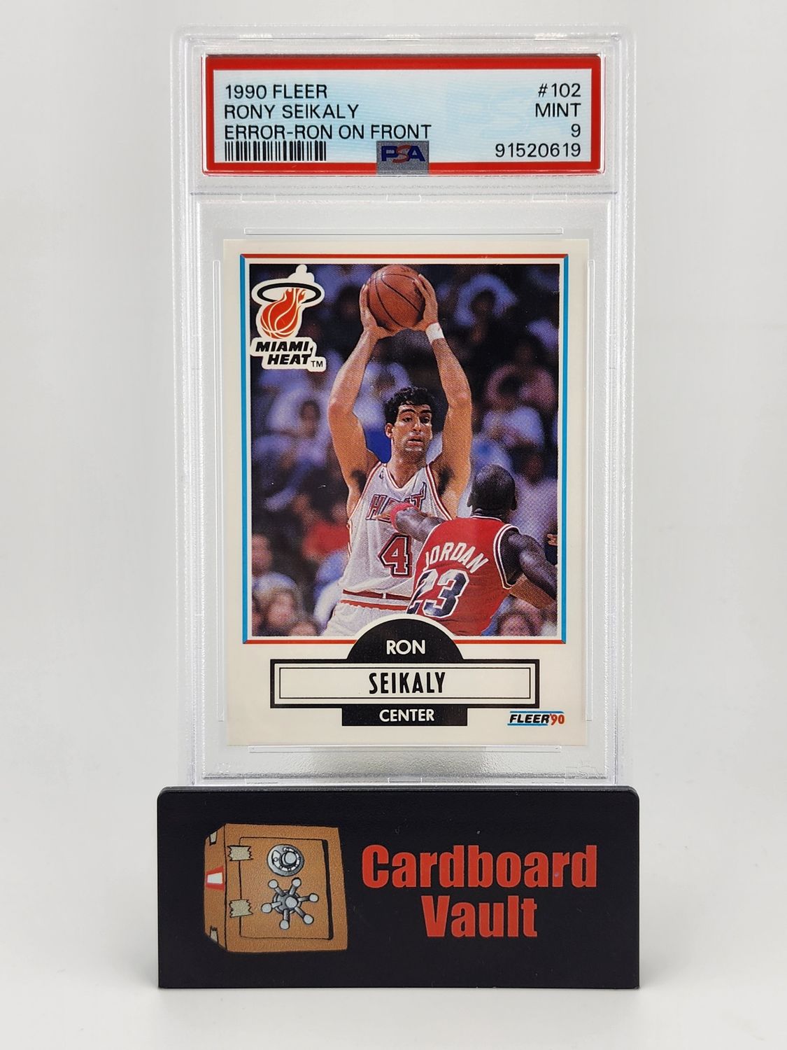 1990 Fleer All Stars Rony Seikaly Ron On Card  Error  #102  PSA 9 91520619