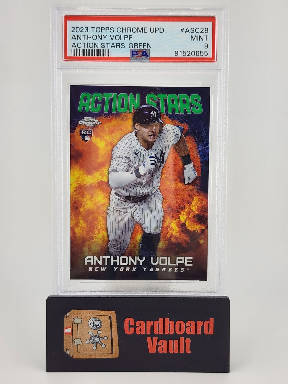 2023 Topps Chrome Update Anthony Volpe Action Stars #ASC-28  Green 33/99 PSA 9 91520655