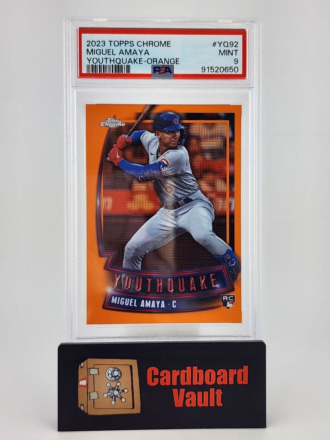 2023 Topps Chrome Miguel Amaya Youthquake #YQ-92 Orange 06/25 PSA 9 91520650