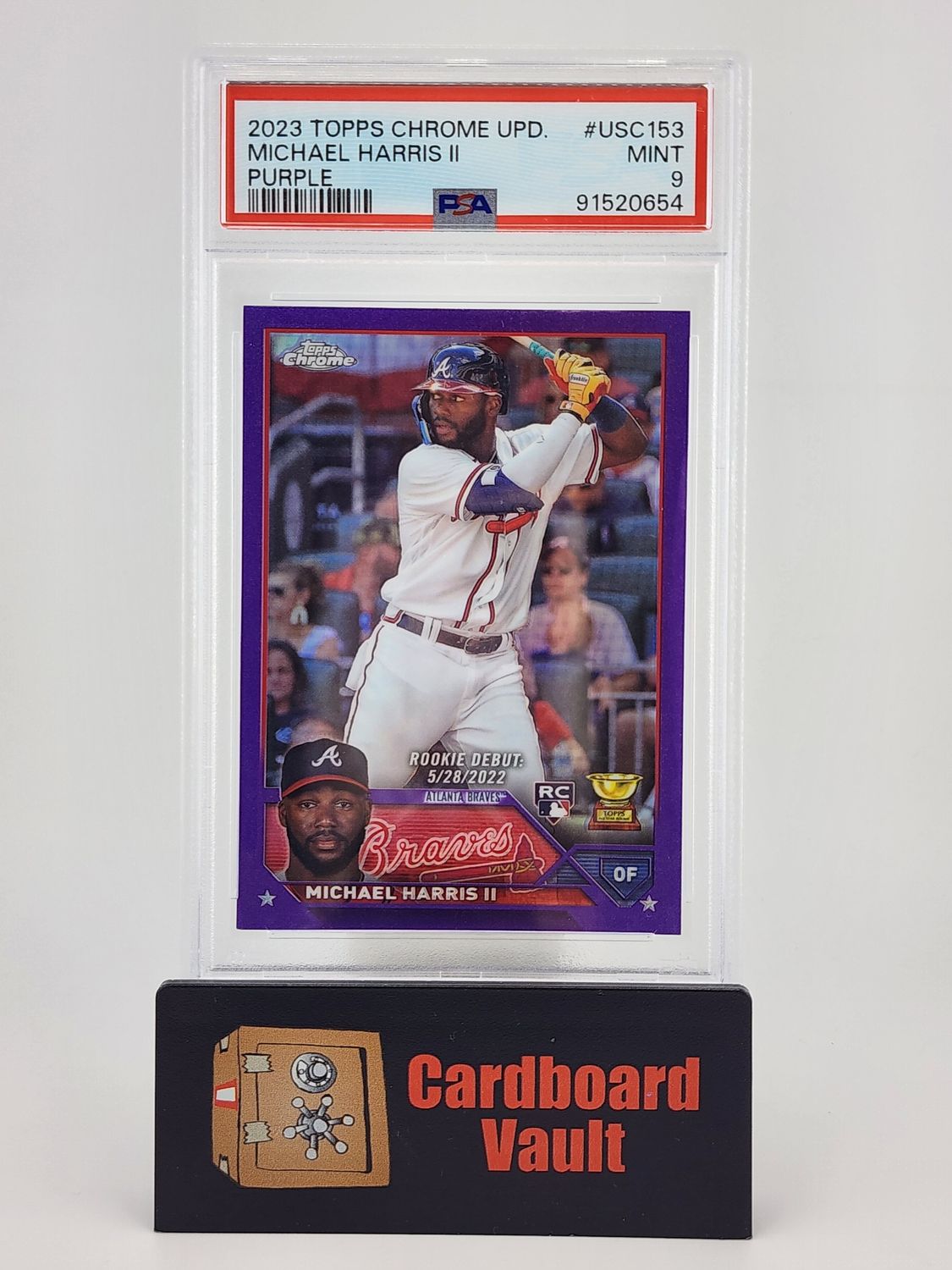 2023 Topps Chrome Update Michael Harris II  #USC-153 Purple 196/250 PSA 9 91520654
