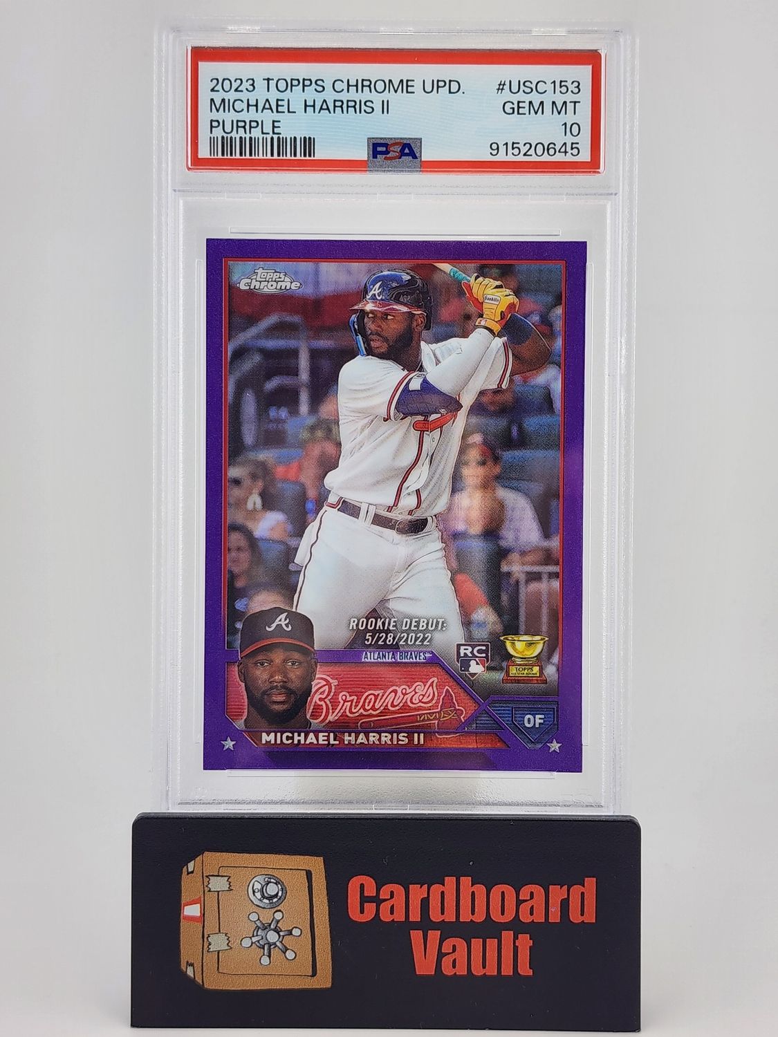 2023 Topps Chrome Update Michael Harris II  #USC-153 Purple 233/250 PSA 10 91520645