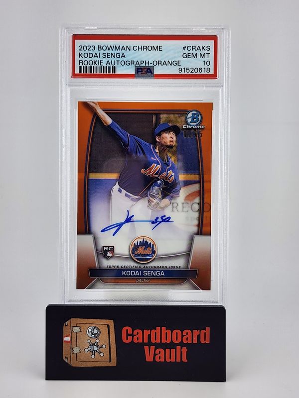 2023 Bowman Chrome Kodai Senga Rookie Autograph #CRA-KA Orange 06/25 PSA 10 91520618