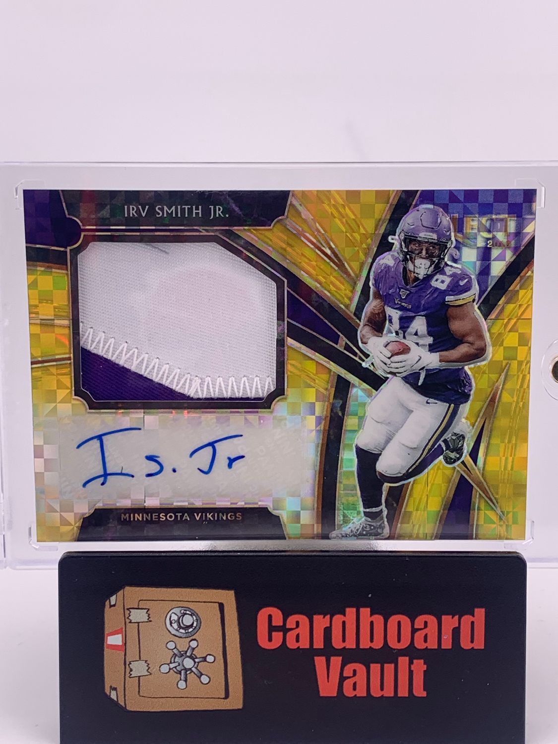 2019 Select Irv Smith Jr. Gold X-Factor Dual Patch Auto 3/10 No. JM-IS