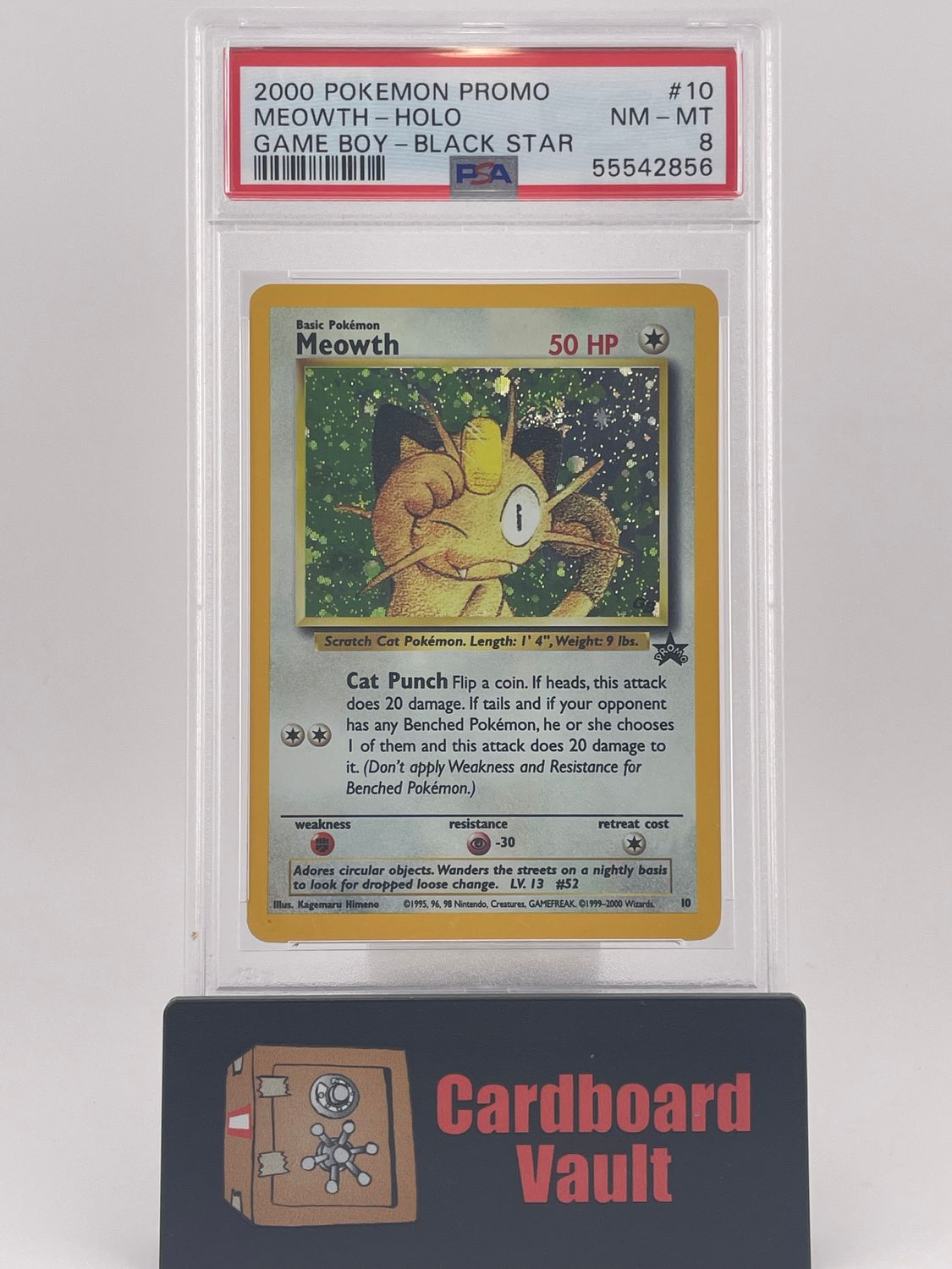 2000 Pokémon Promo Meowth Holo Game Boy Black Star No. 10 PSA 8 55542856