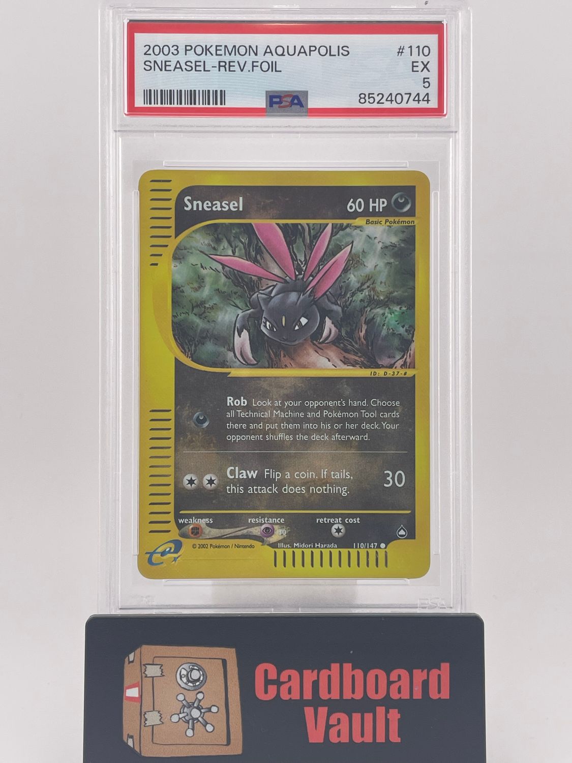 2003 Pokémon Sneasel Reverse Foil Aquapolis No. 110 PSA 5 85240744