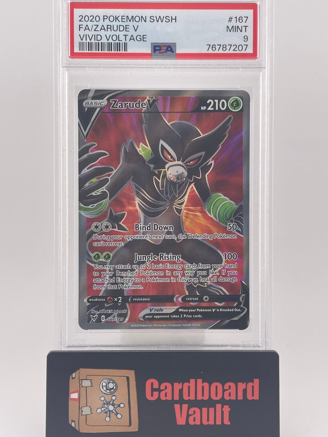 2020 Pokémon Zarude V Full Art Vivid Voltage No. 167 PSA 9 76787207