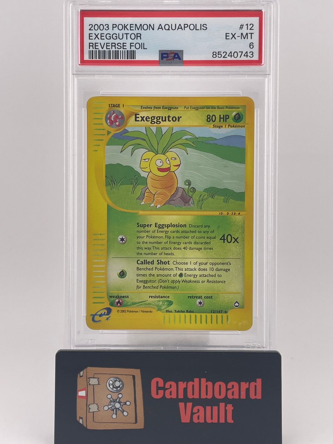 2003 Pokémon Exeggutor Aquapolis Reverse Foil No. 12 PSA 6 85240743