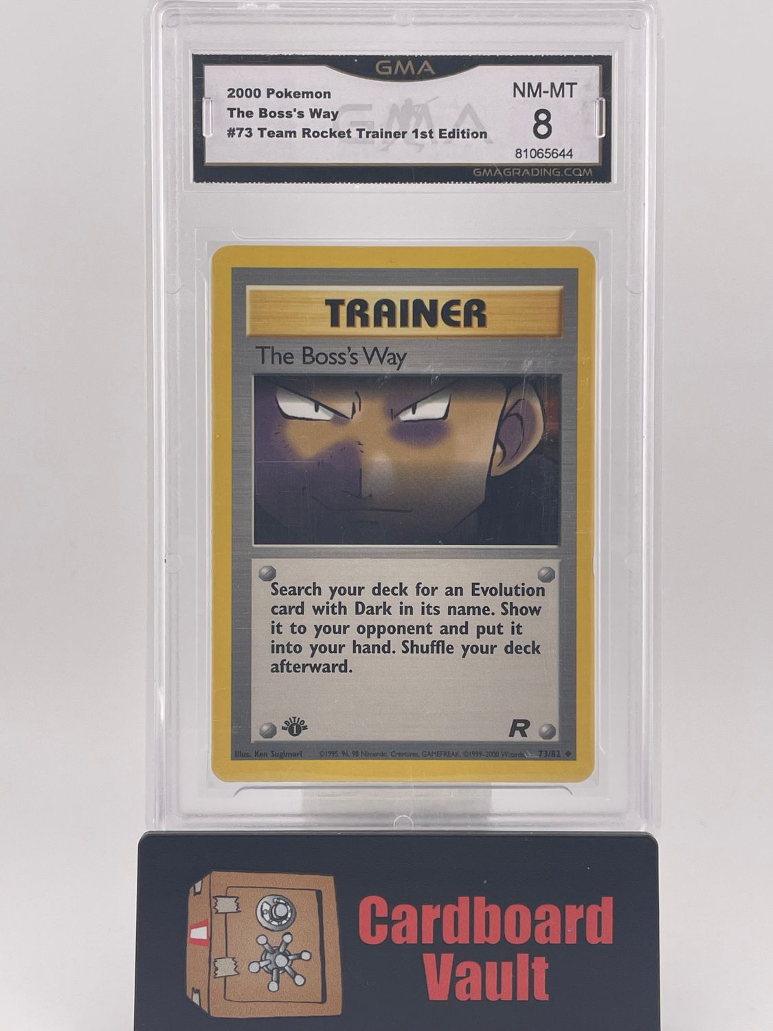 2000 Pokémon The Boss&#39;s Way Team Rocket Trainer 1st Edition No. 73 GMA 8 81065644