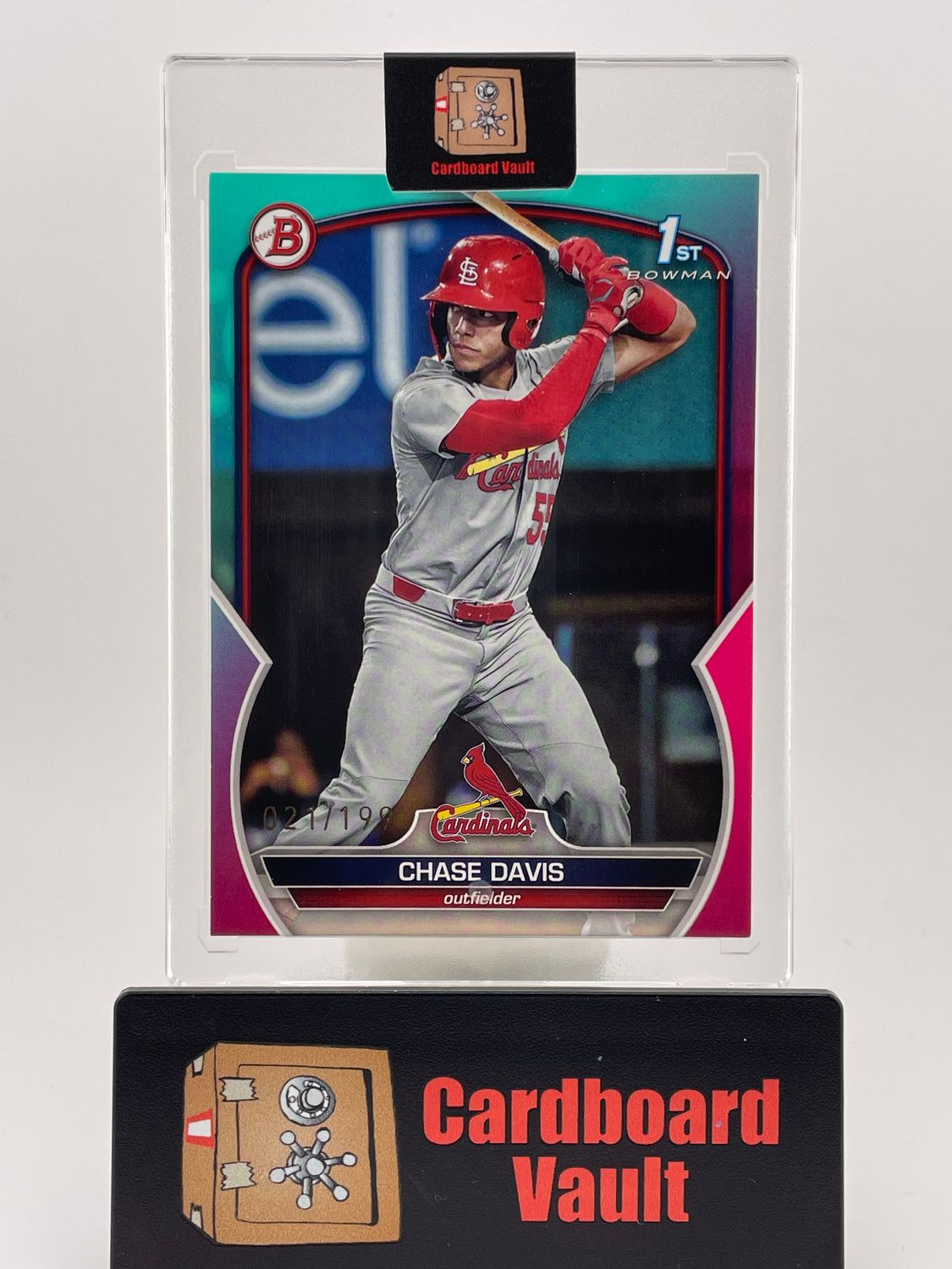 2023 Bowman Draft Chase Davis Aqua &amp; Pink Bowman 1st 21/199 No. BD-48