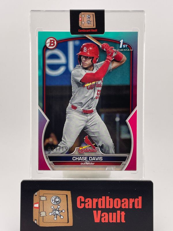 2023 Bowman Draft Chase Davis Aqua &amp; Pink Bowman 1st 21/199 No. BD-48