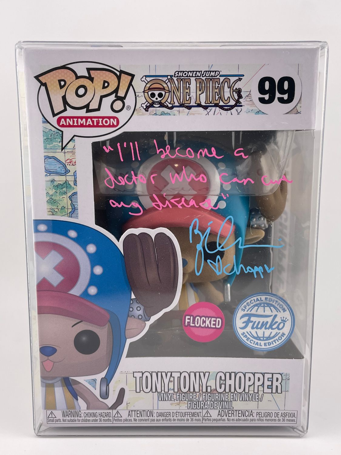 One Piece TonyTony. Chopper Flocked Autographed By Brina Palencia PSA Authenticated 99 Funko Pop!