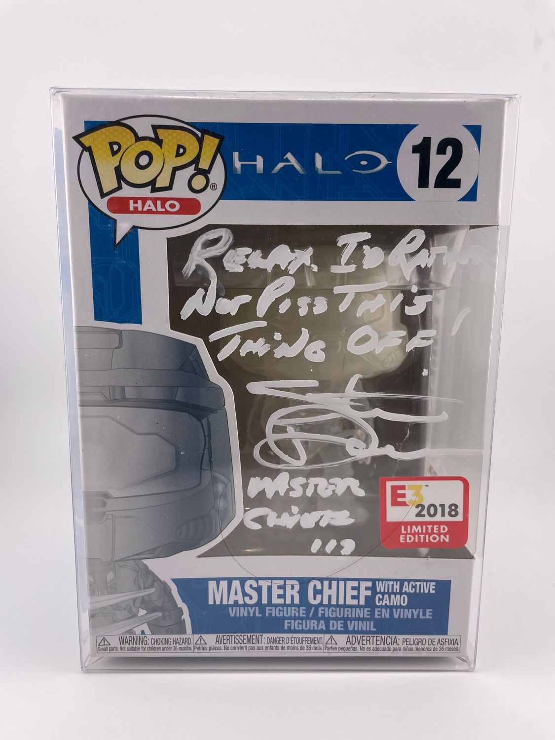 Halo Master Chief with Active Camo Autographed By Steve Downes PSA Authenticated (AO56768) 12 Funko Pop!