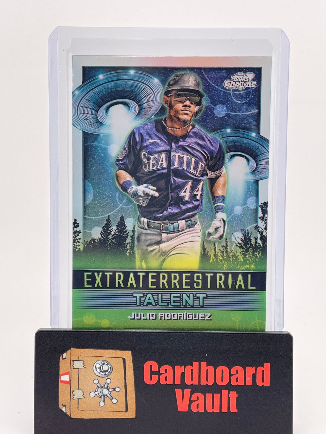 2024 Topps Chrome Cosmic Ken Griffey Jr. Launched Into Orbit Die-Cut No. LIO-24