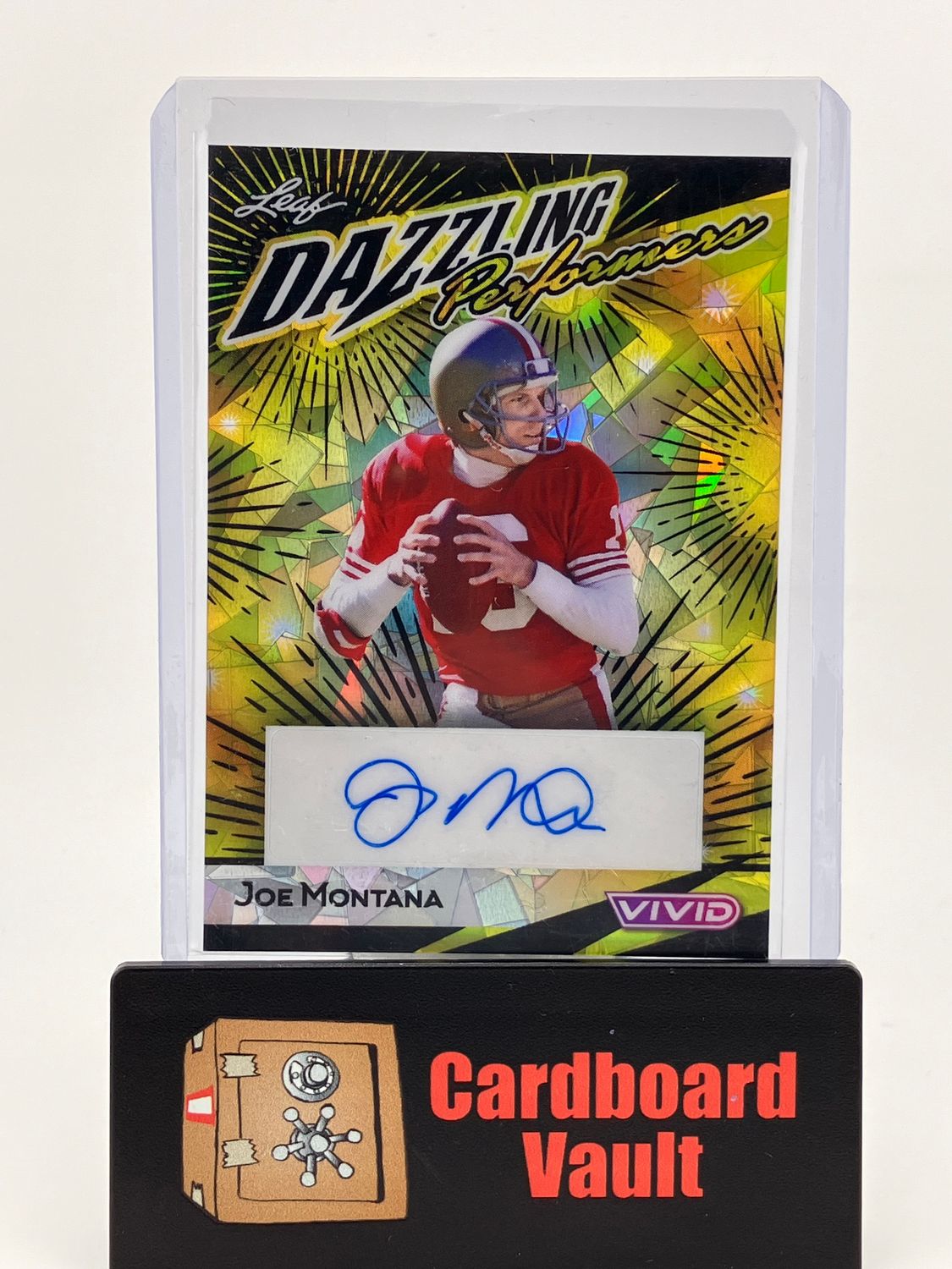 2024 Leaf Vivid Joe Montana Yellow Dazzling Performance Auto 2/5 No. DP-JM1