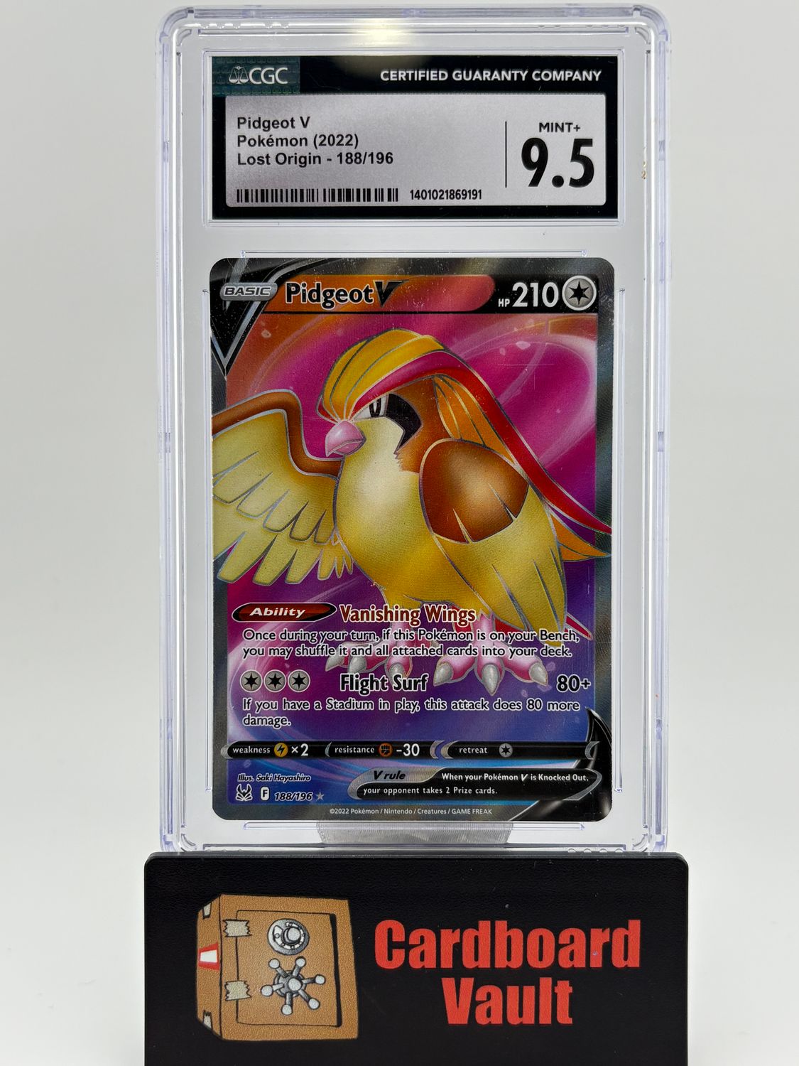 2022 Pokémon Lost Origin Pidgeot V No. 188 CGC 9.5 1401021869191