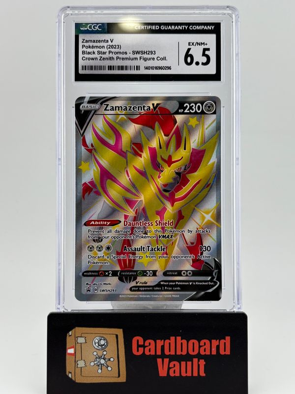 2023 Pokémon Crown Zenith Zamazenta V Black Star Promos No. SWSH293 CGC 6.5 140101690296